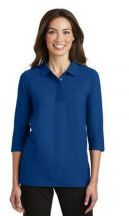 Port Authority® Ladies Silk Touch™ 3/4-Sleeve Polo